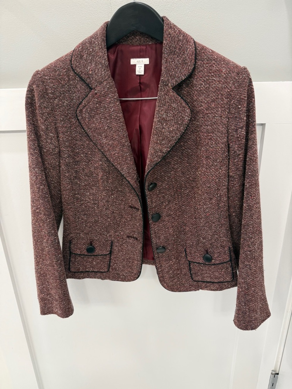 Apt. 9 Tweed Blazer with Black Trim